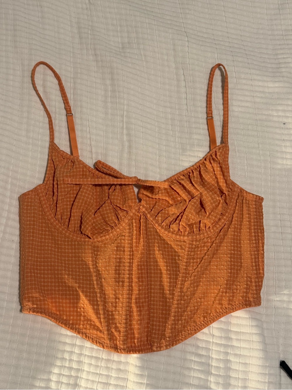 Urban Outfitters Orange Textured Crop Bralette